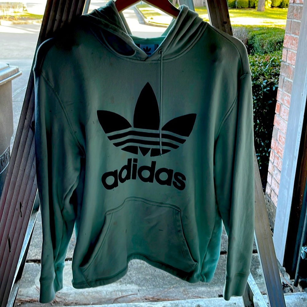 Sea green and black adidas pullover sweatshirt